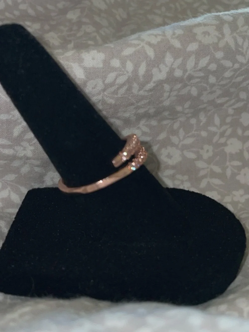 Rose Gold Double Band Crystal Ring - Women Jewelry - New
